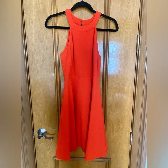 Maeve Anthropologie Orange Halter Fit and Flare Dress Maeve Anthropologie Orange Halter Fit and Flare Dress
